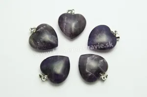 Prívesok ametyst srdce 20mm