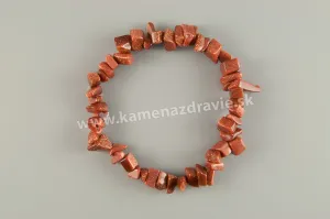 Zlatý avanturín (synt.) - sekaný náramok gumičkový - balenie 5ks