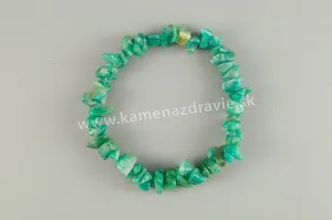 Amazonit - sekaný náramok gumičkový