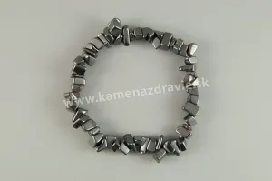 Hematit - sekaný náramok gumičový