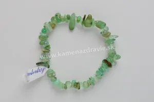 Chryzopras - sekaný náramok gumičkový
