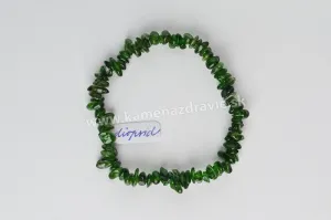 Chrómdiopsid - sekaný náramok gumičkový