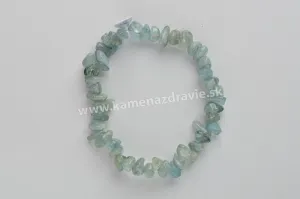 Akvamarín - sekaný náramok gumičkový AA