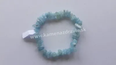 Akvamarín - sekaný náramok gumičkový AA