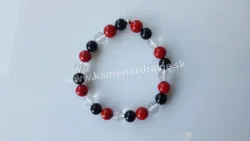 Guličkový náramok - krištáľ, korál , ónyx