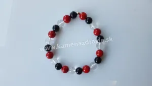 Guličkový náramok - krištáľ, korál , ónyx