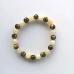 Guličkový náramok - aragonit  - tigrie oko
