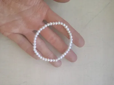 Náramok - riečne perly biele guličky